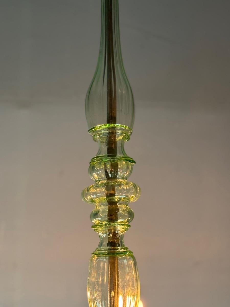 Lampadario veneziano in vetro verde di Murano, circa 1940 in vendita 3