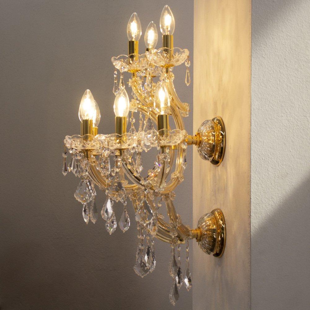 Huge Venetian Sconce Maria Teresa style Crystals and strass handmade in Italy In Excellent Condition For Sale In Venezia, IT