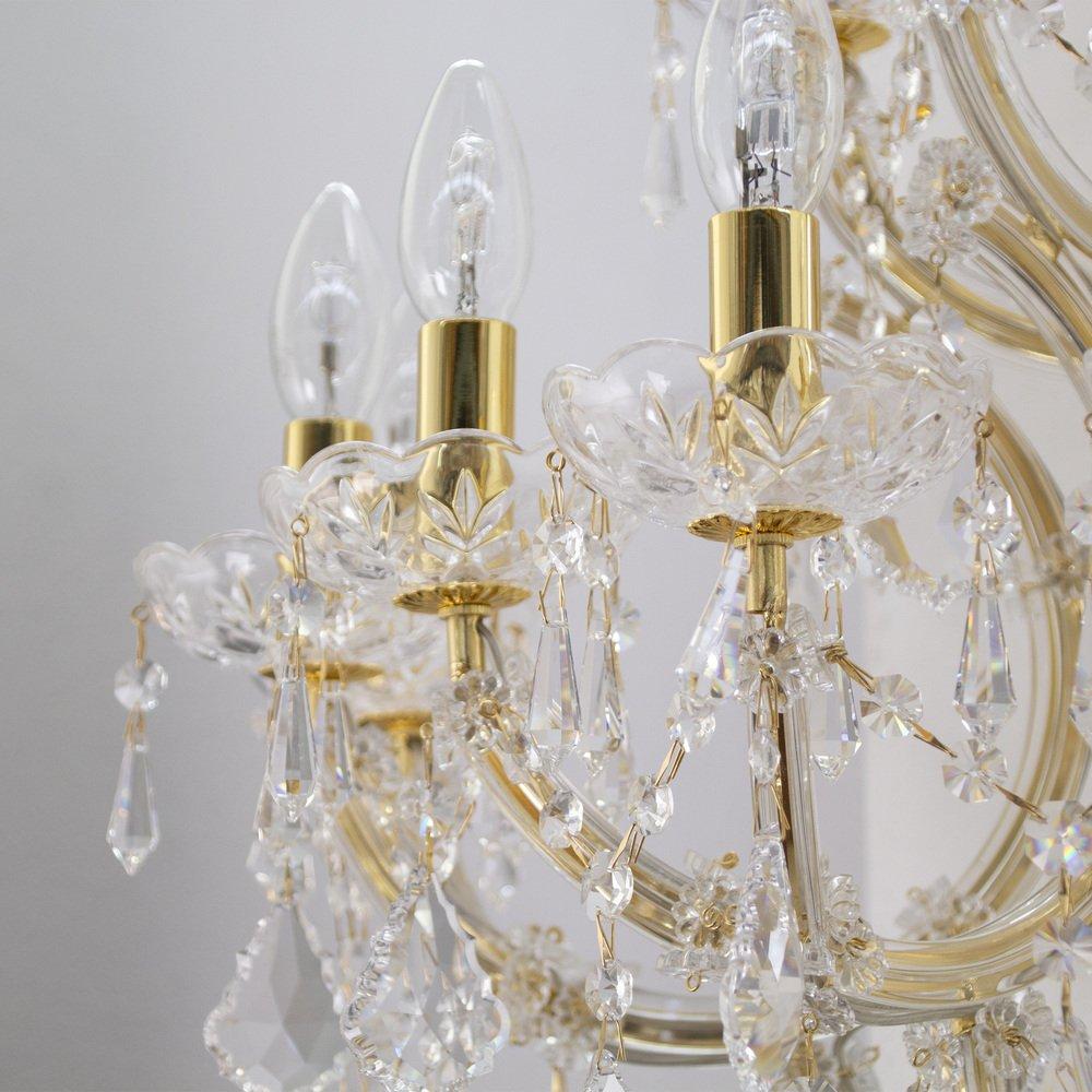 20th Century Huge Venetian Sconce Maria Teresa style Crystals and strass handmade in Italy For Sale
