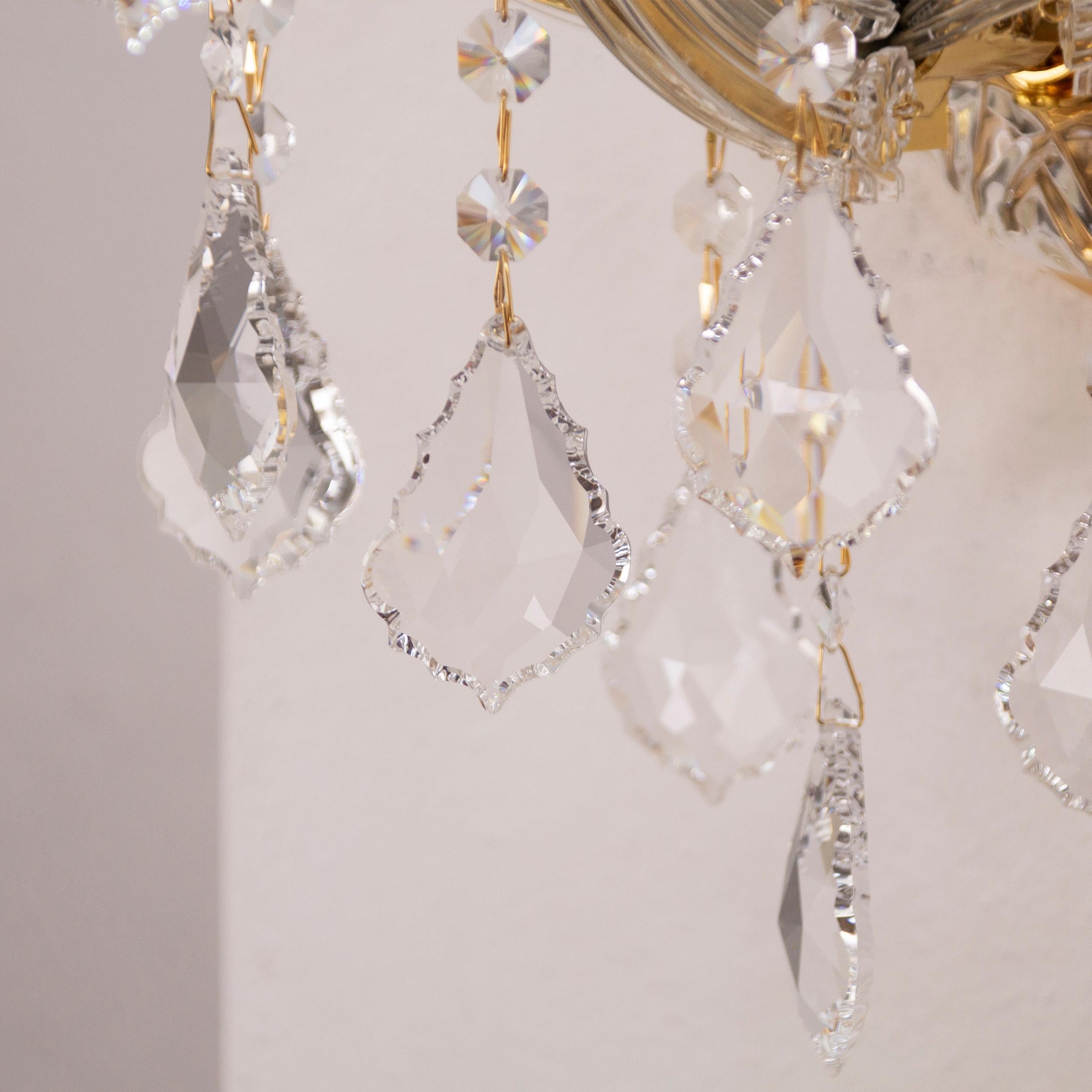 Huge Venetian Sconce Maria Teresa style Crystals and strass handmade in Italy For Sale 1