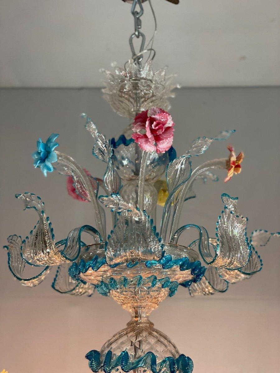 Lustre vénitien en verre de Murano multicolore, 12 bras de lumière en vente 4