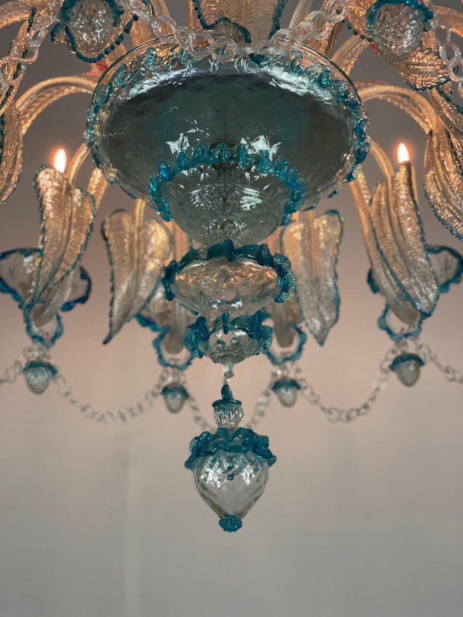 Venezianischer Kronleuchter aus mehrfarbigem Murano-Glas, 12 Lichterarme im Angebot 2