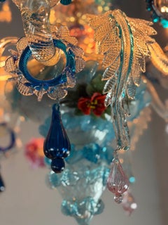 Venetian chandelier in multicoloured Murano glass, circa 1930