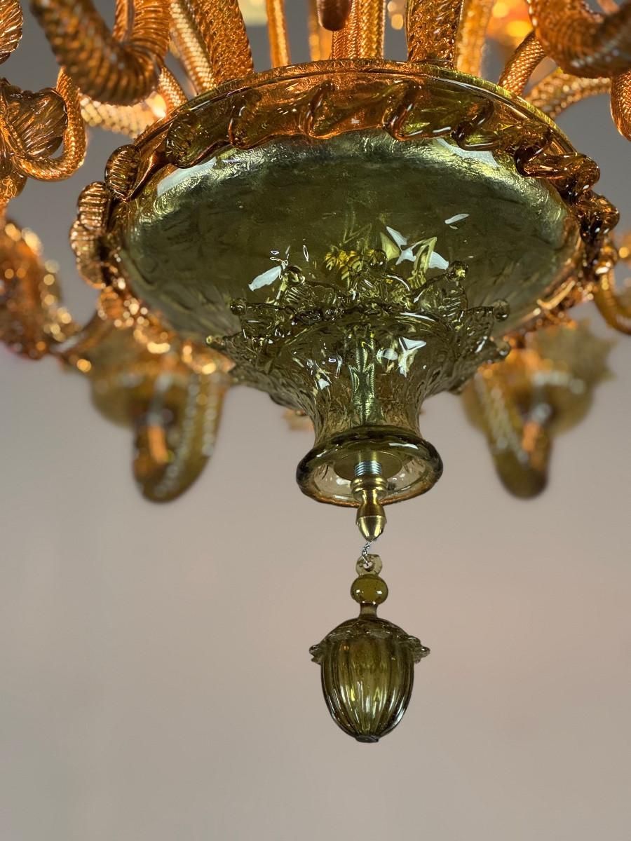 Araña veneciana de cristal de Murano multicolor con predominio del verde Vidrio en venta