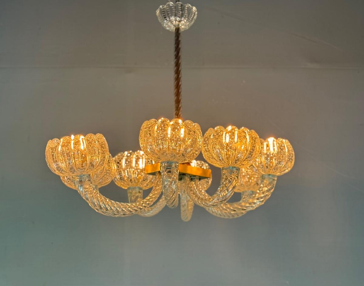 Araña veneciana de cristal de Murano de Barovier, hacia 1950 en venta 4