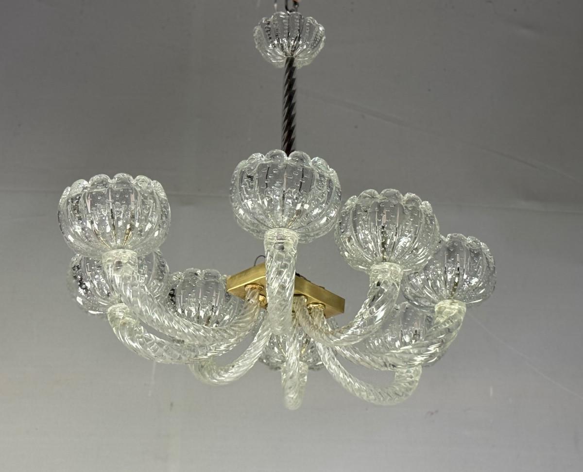 Araña veneciana de cristal de Murano de Barovier, hacia 1950 Art Decó en venta