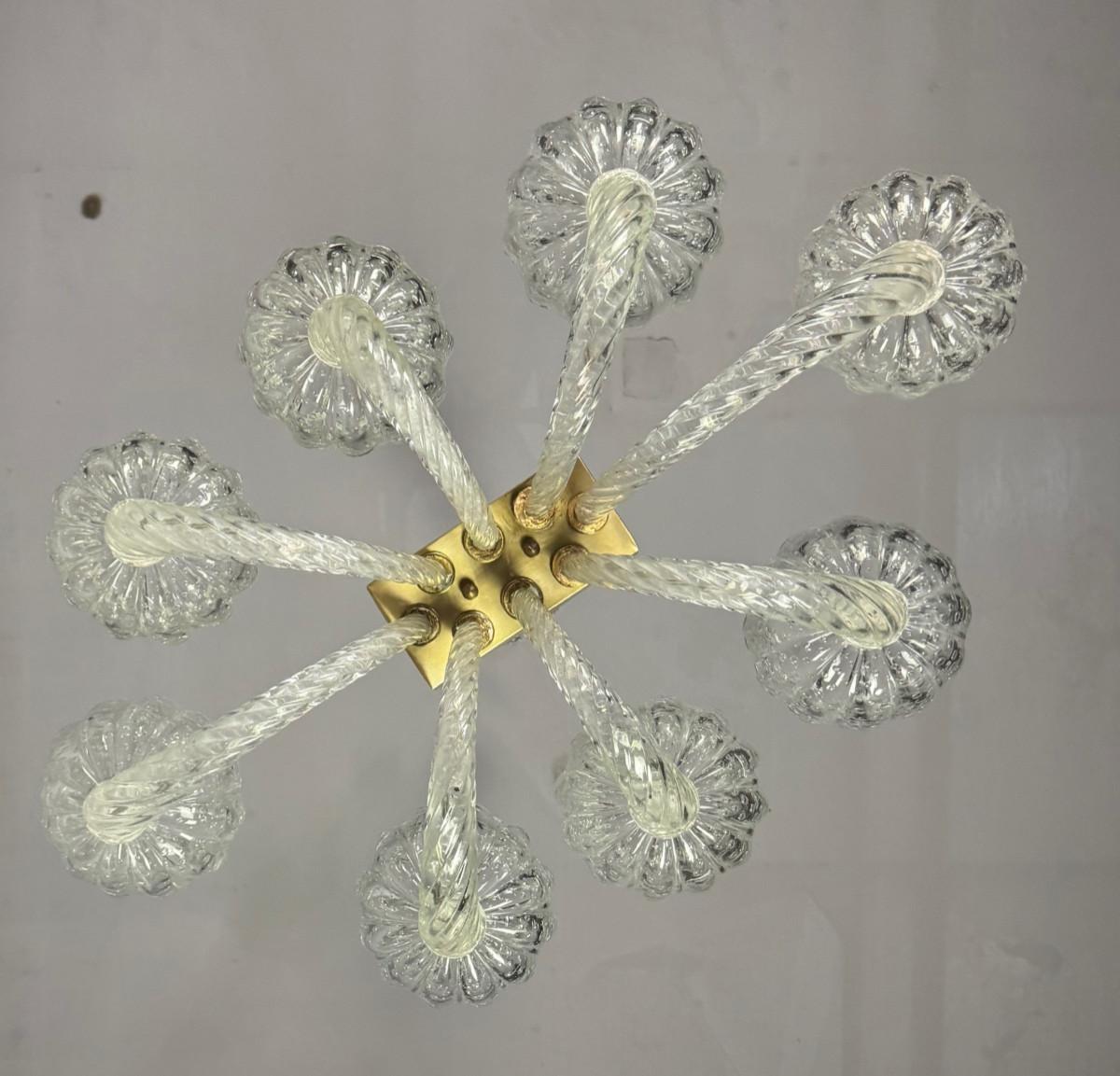 Araña veneciana de cristal de Murano de Barovier, hacia 1950 en venta 1