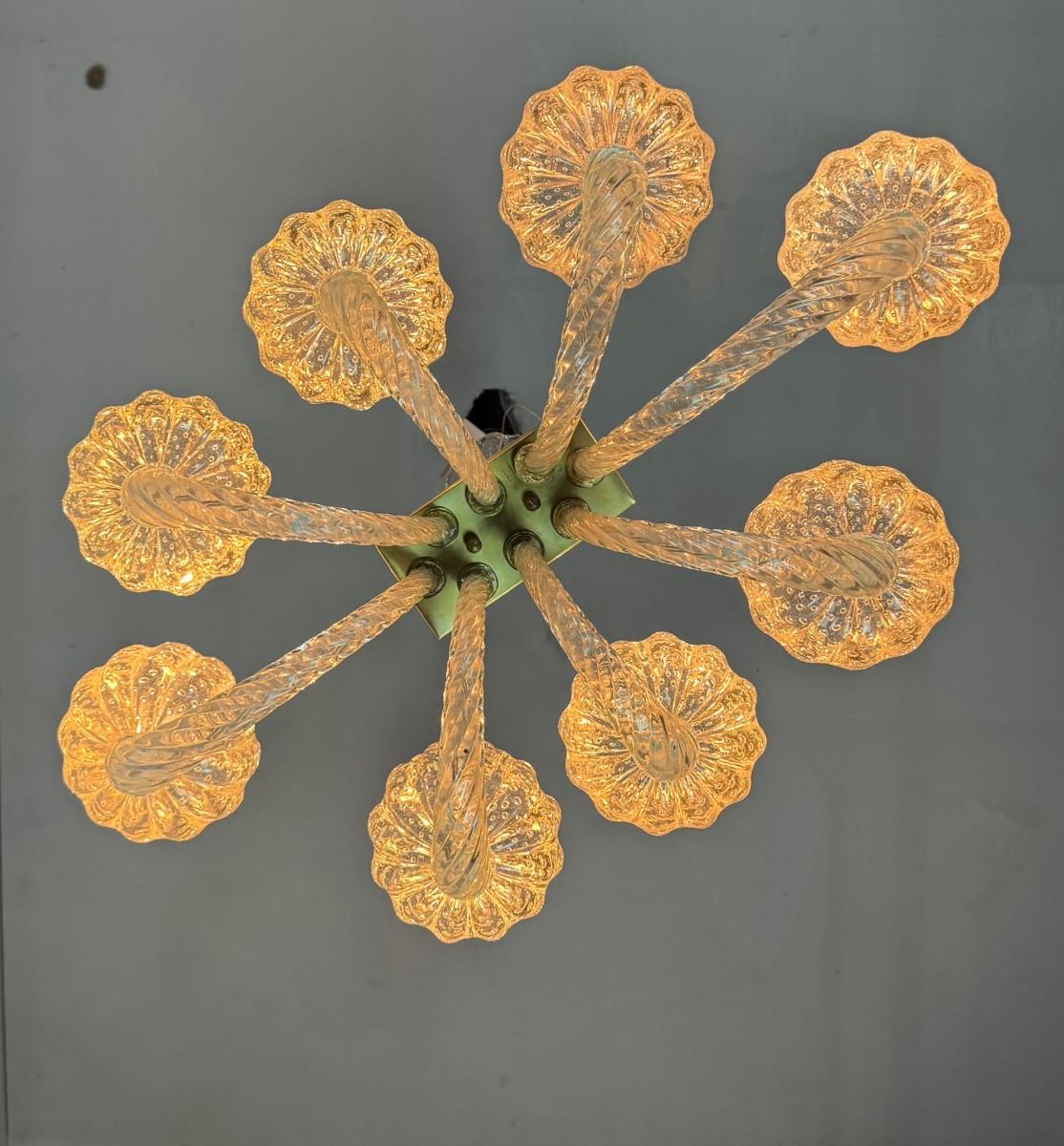 Araña veneciana de cristal de Murano de Barovier, hacia 1950 en venta 2