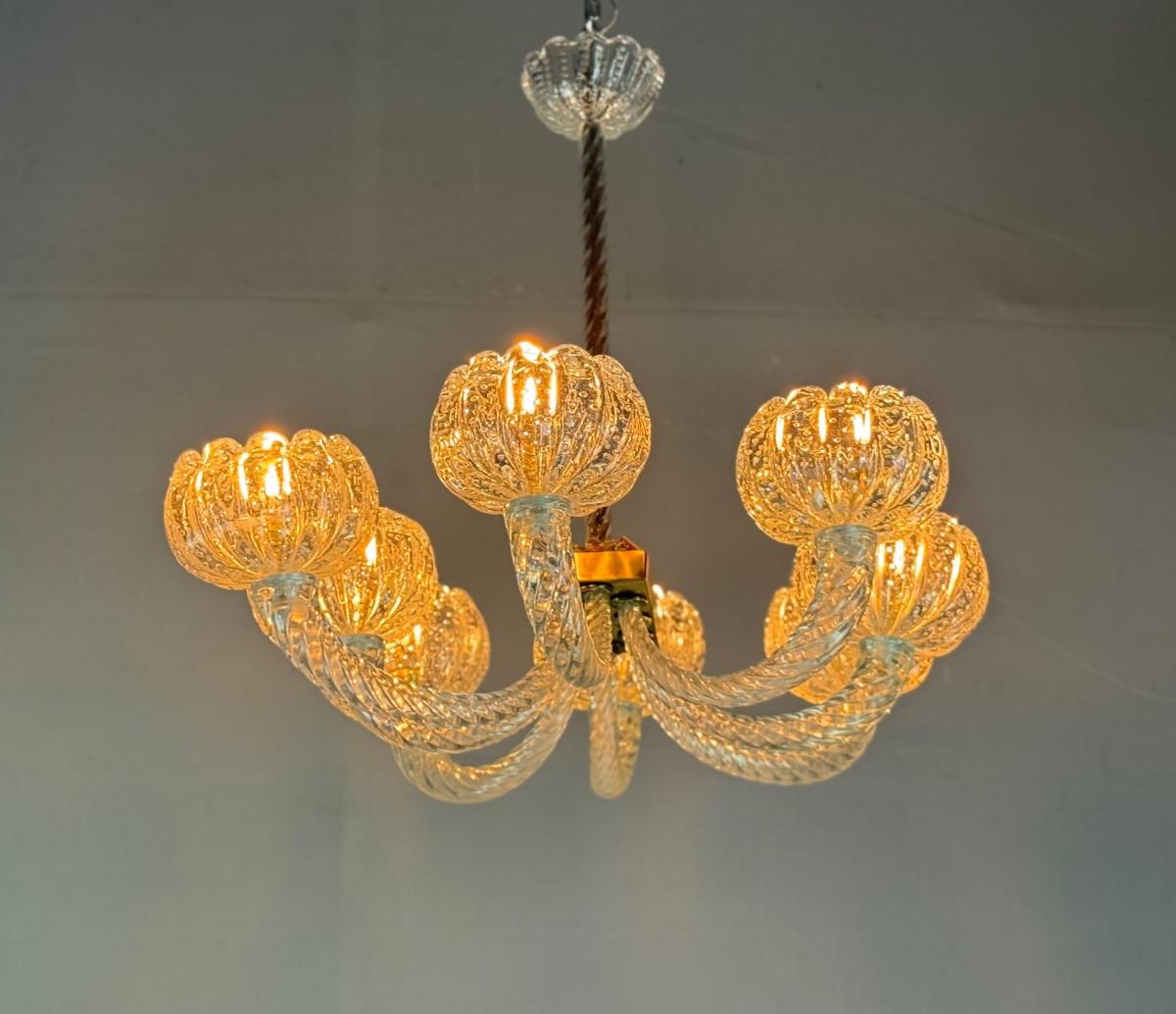 Araña veneciana de cristal de Murano de Barovier, hacia 1950 en venta 3