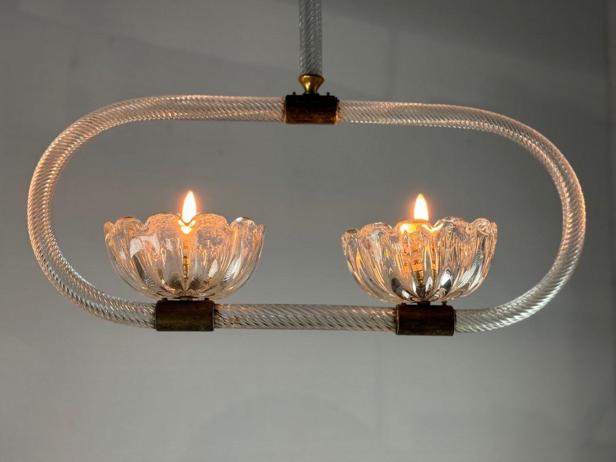 Venetian Chandelier In Murano Glass Two Points Of Light Circa 1950 For Sale 1