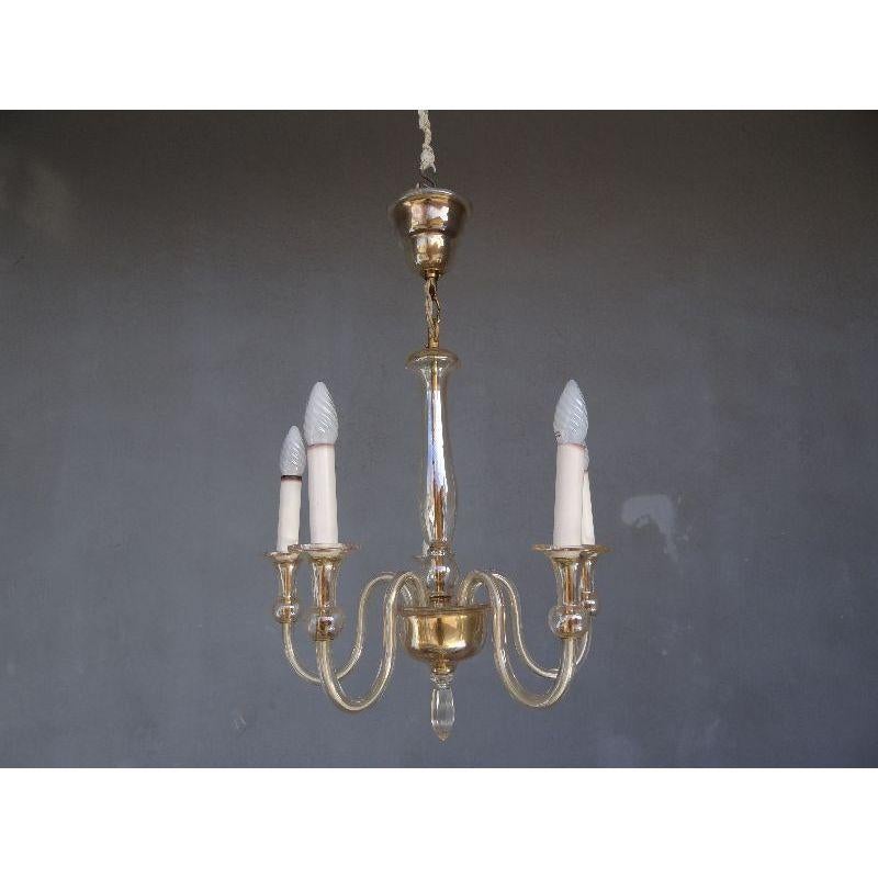 Venetian glass chandelier in the style of Venini, 63 cm high and 48 cm in diameter.

Additional information: 
Style: 1940s to 1960s.
