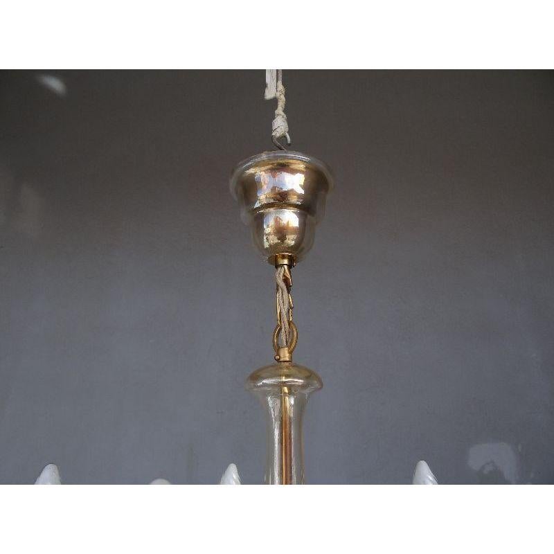 Glass Venetian Chandelier in the Style of Venini, 1960 For Sale