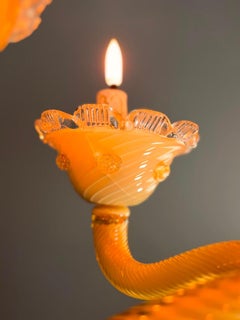Venetian chandelier in yellow Murano glass, around 1950