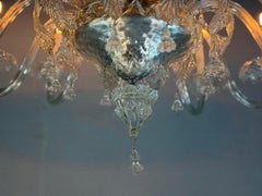 Venetian chandelier made of clear Murano glass, 12 light arms, around 1900