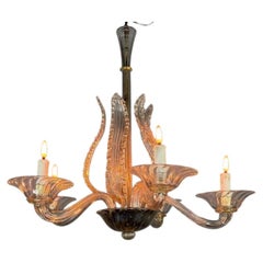 Venetian chandelier made of Murano glass, 5 light arms, around 1920