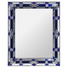 Antique Venetian Cobalt Blue Mirror