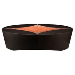 Venetian Cocktail Table in Dark Java Walnut and Copper Leaf by Studio Roeper