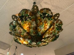 Venetian colored glass pendant chandelier