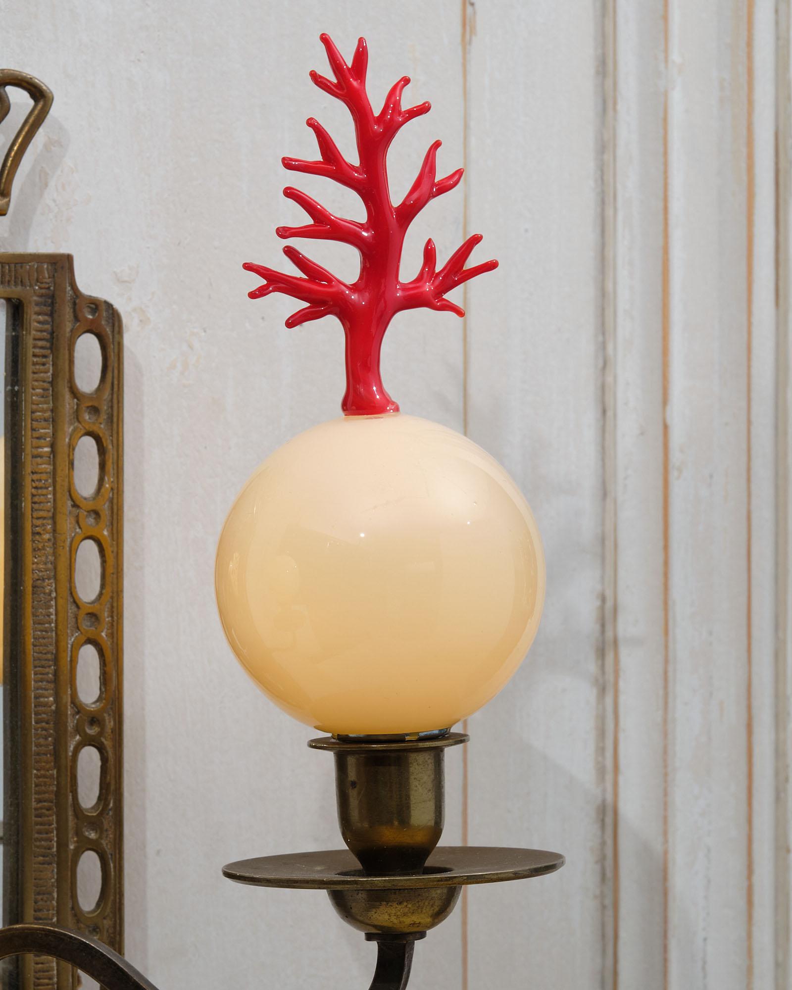 Venetian Coral Sconces In Good Condition In Austin, TX