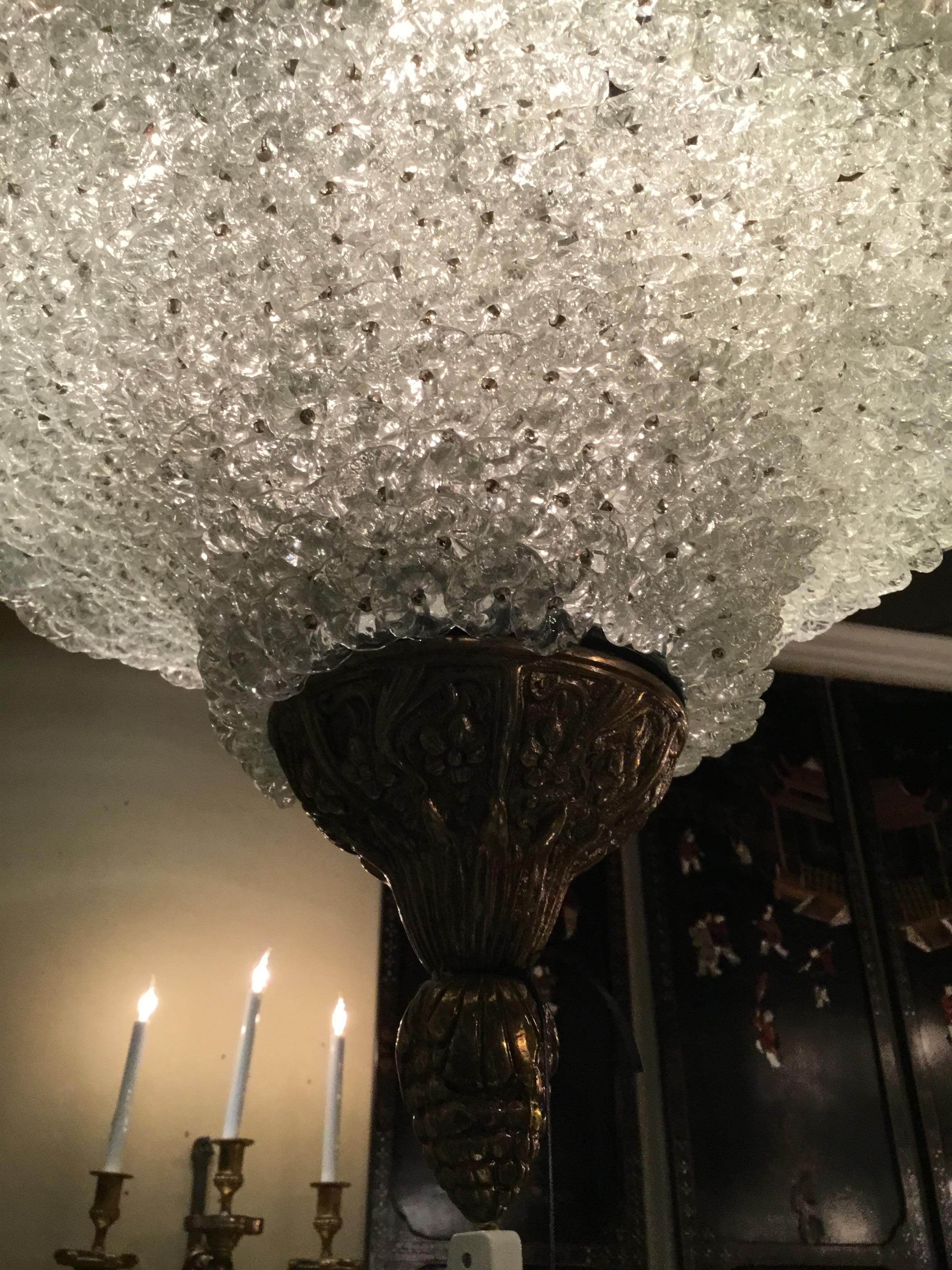 Venetian Crystal and Bronze dore Chandelier with 6 Lights 3