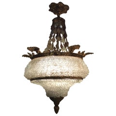 Venetian Crystal and Bronze dore Chandelier with 6 Lights