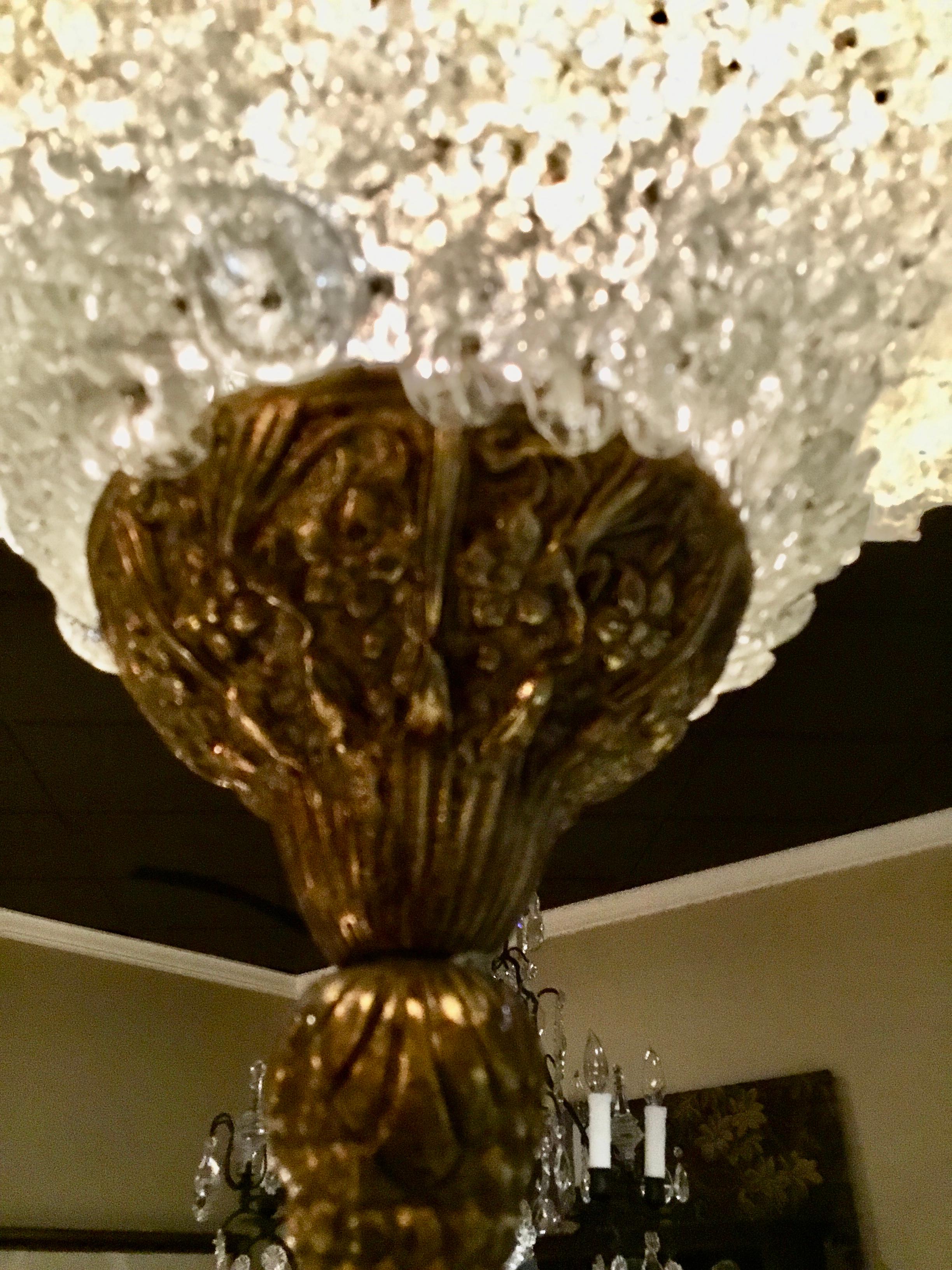 Venetian Crystal and Bronze dore Chandelier with 6 Lights 5