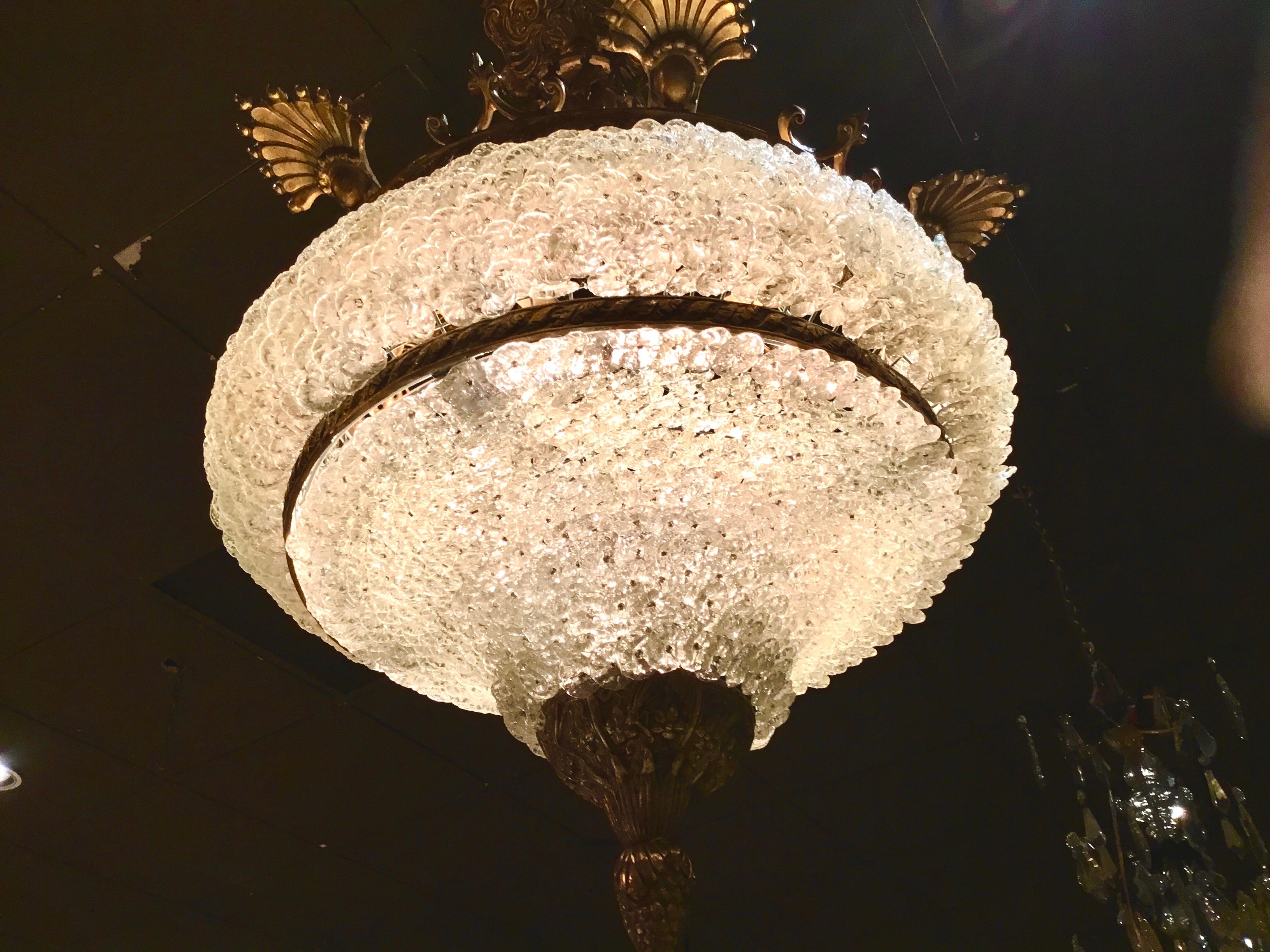 Venetian Crystal and Bronze dore Chandelier with 6 Lights 7