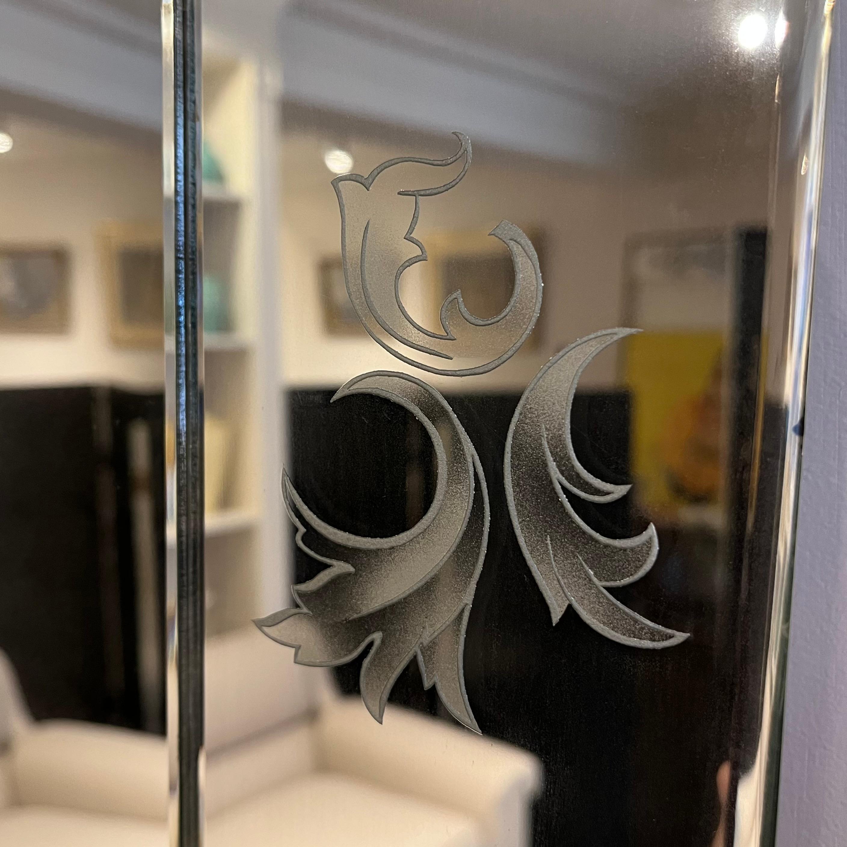 italien Miroir en cristal vénitien par Pietro Chiesa pour Fontana Arte circa 1940 en vente