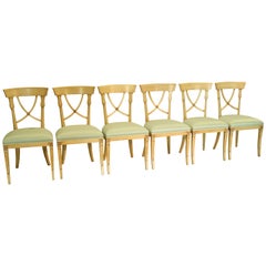 Venetian Designer Handcrafted Dining Chairs, Set of 6