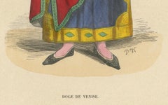 Venetian Dignity: The Doge in Contemplation, Engraving of 1847