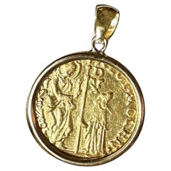 VENETIAN DOGE Gold Coin 18Kt Gold Pendant