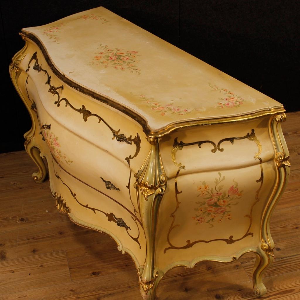Wood Venetian Dresser in Lacquered, Painted, Giltwood from 20th Century