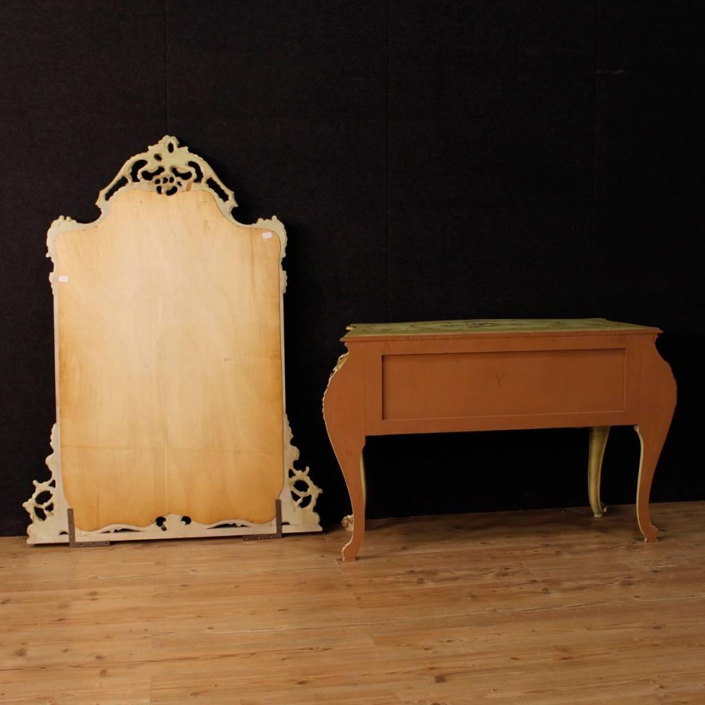 Venetian Dresser with Mirror in Lacquered and Painted Wood from 20th Century 7