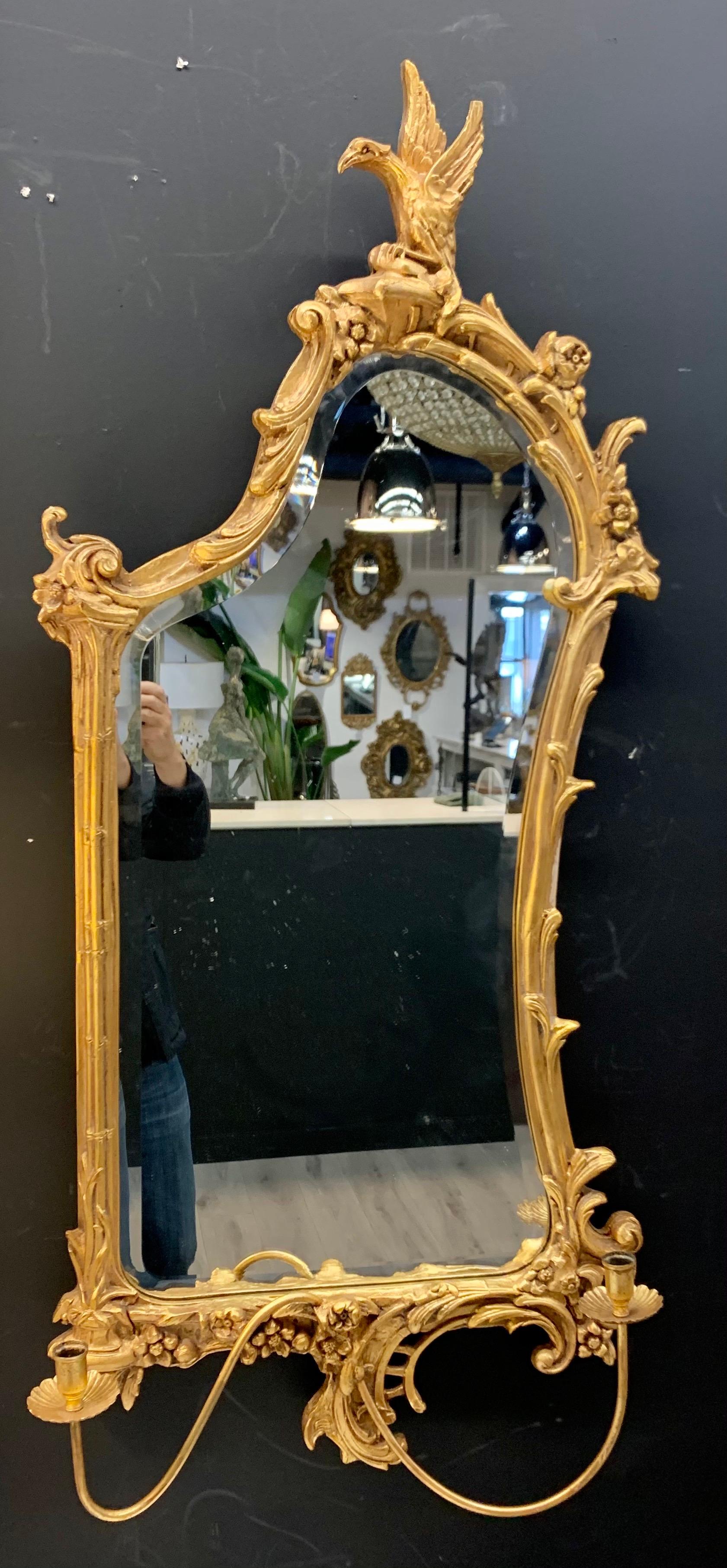Italian Venetian Early 20th Century Rococo Sculptural Carved Gilt Wood Mirror