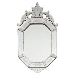 Venetian etched and cut-glass Antique Wall Mirror