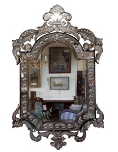 Venetian Etched Border Glass Mirror, circa 1920-1930