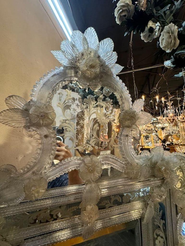 Specchio in vetro veneziano acidato In condizioni buone in vendita a Dallas, TX