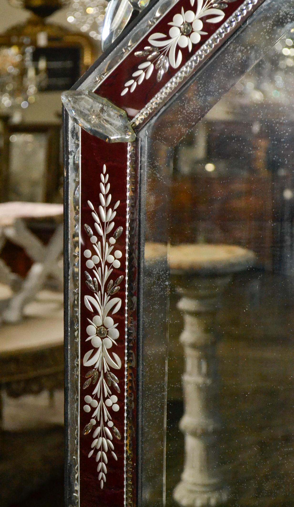 venetian glass mirror antique