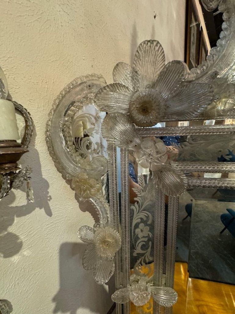 XX secolo Specchio in vetro veneziano acidato in vendita
