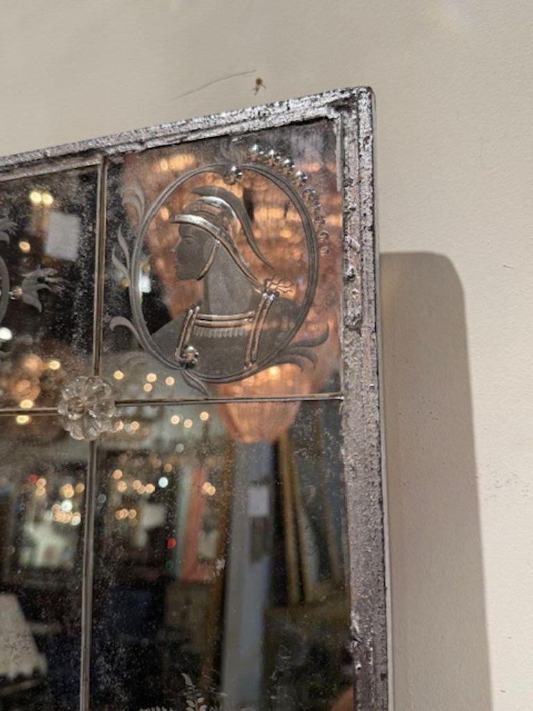 Venetian Etched Glass Mirror For Sale 1