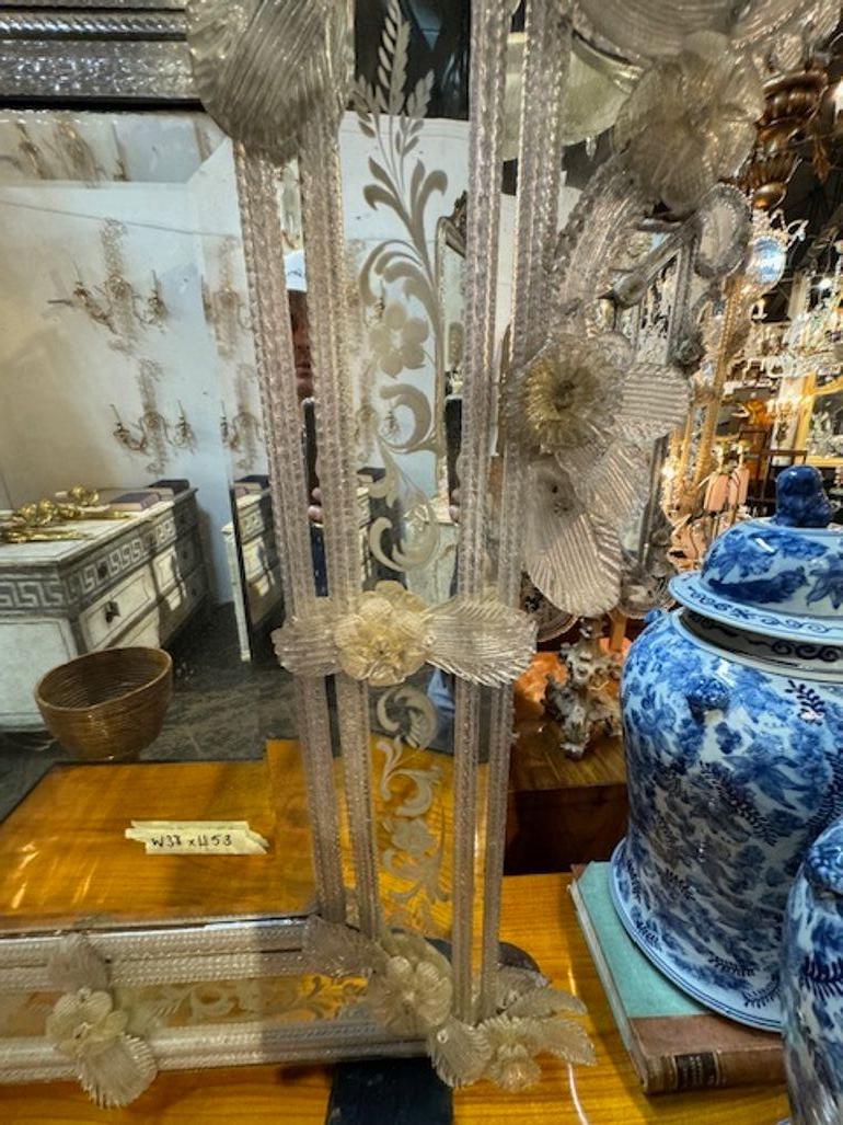 Specchio in vetro veneziano acidato in vendita 1