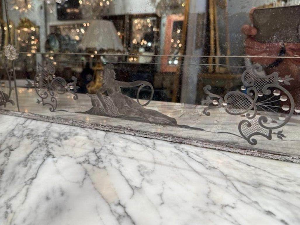 Venetian Etched Glass Mirror For Sale 2