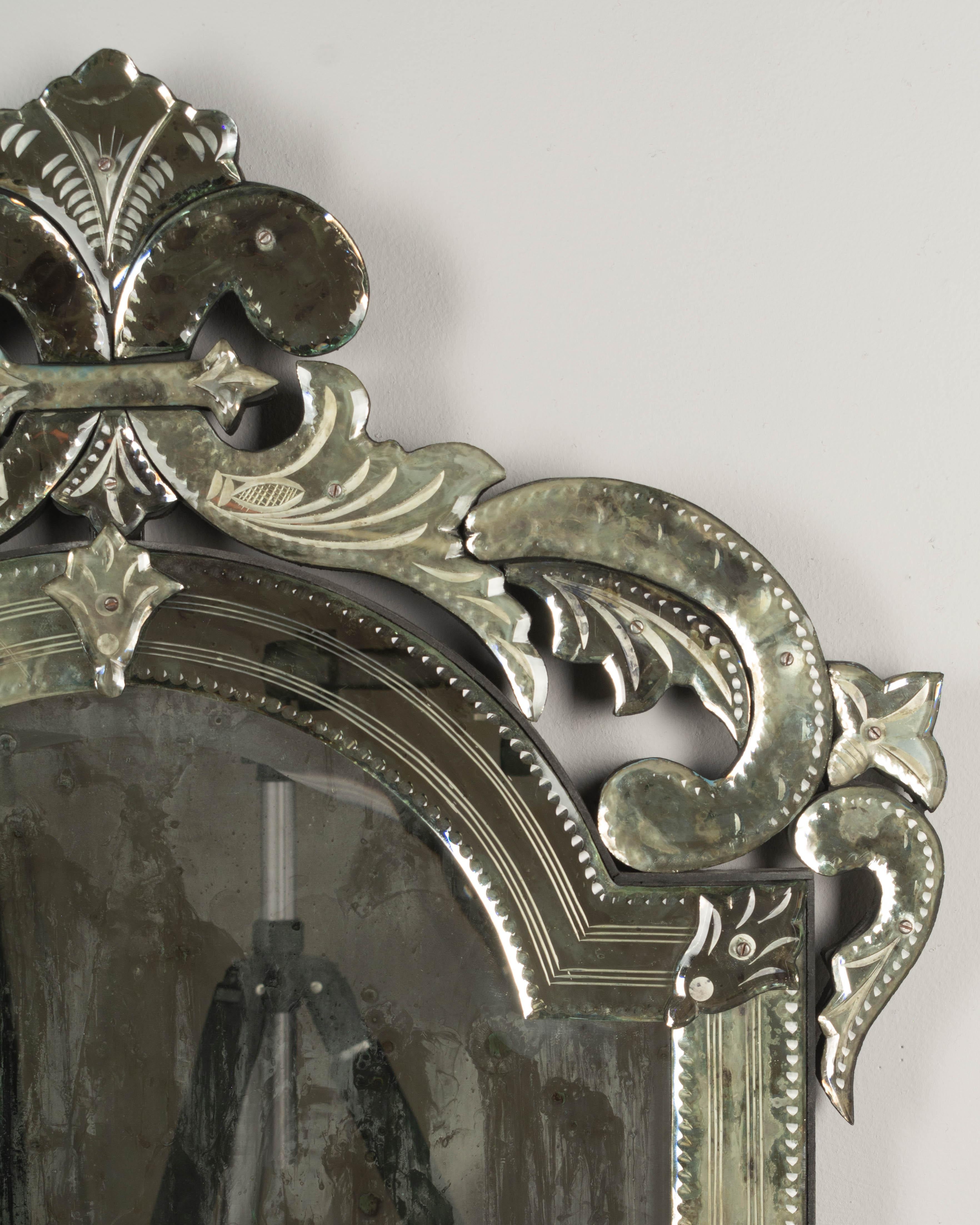 Hand-Crafted Venetian Etched Glass Mirror