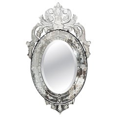 Venetian Etched Oval Mirror