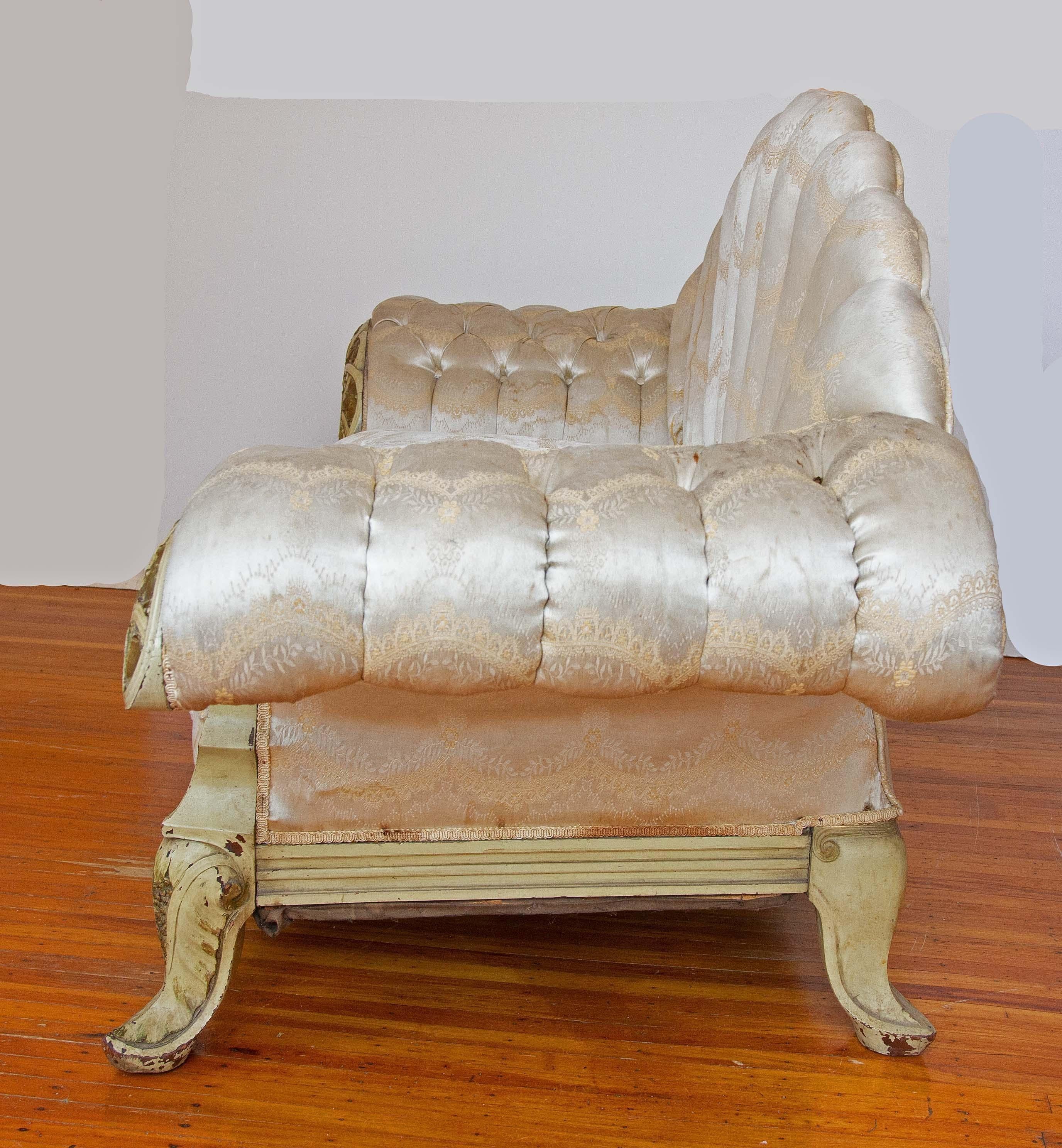 Venetian Fantasy Carved and Painted Sofa  For Sale 1