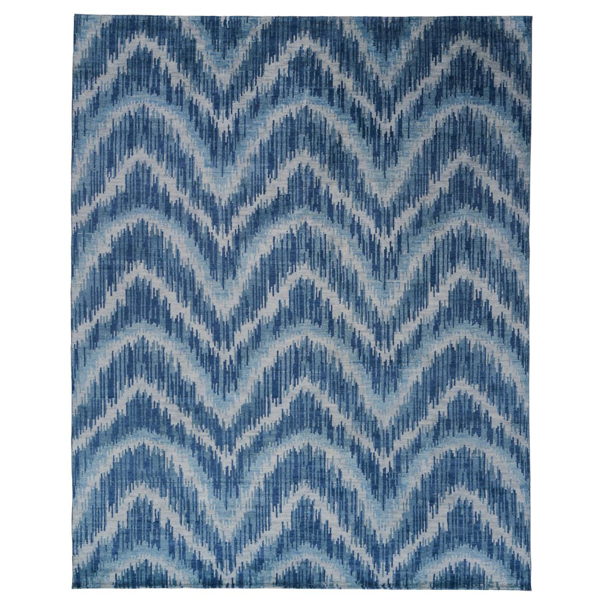 Venezianischer Flamestitch-Teppich in Blau, 8x10'