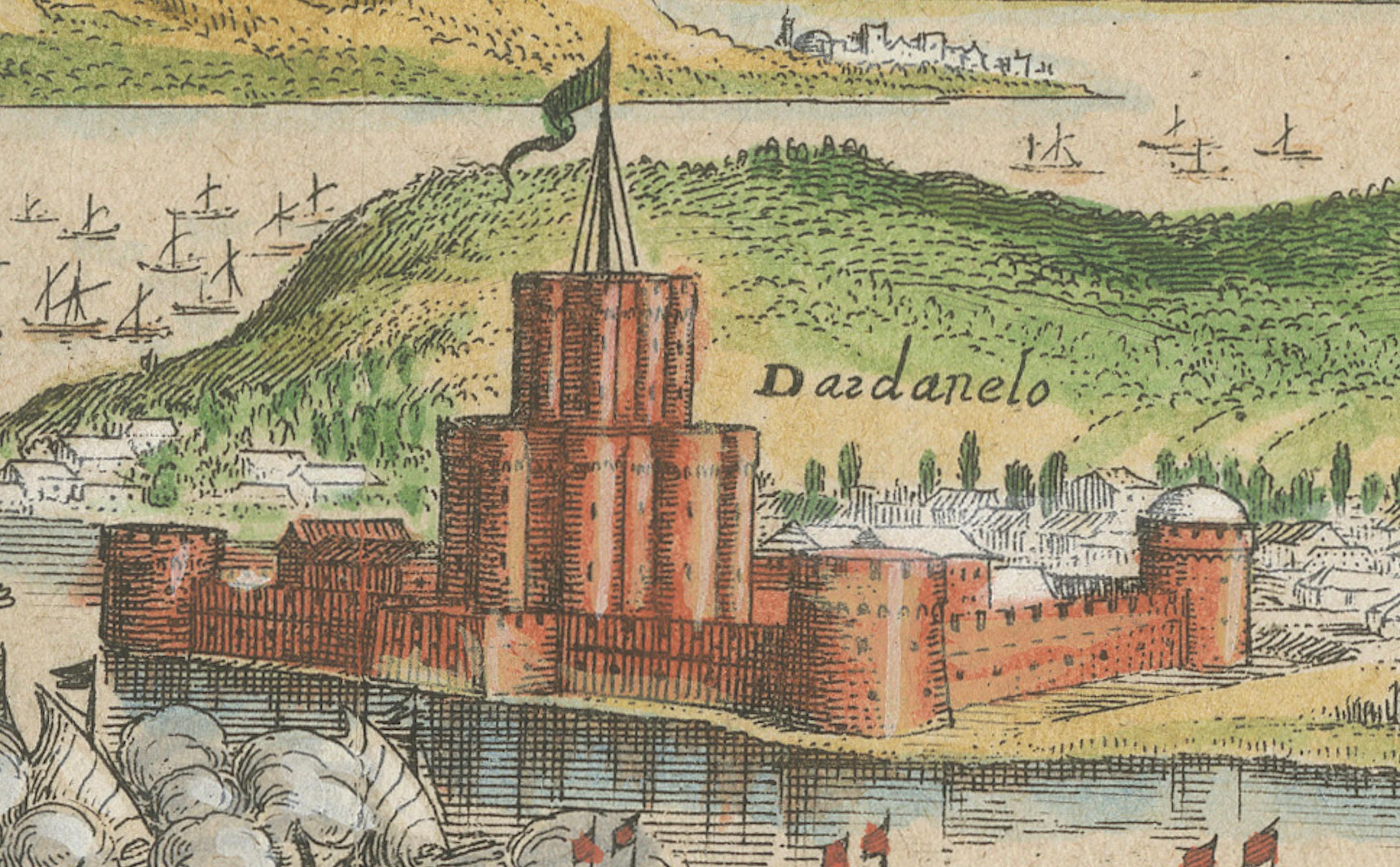 Venetian Fleet vs. Ottoman Turks – Dardanelles Naval Battle Engraving, 1656


This print was almost certainly published by Matthäus Merian’s heirs, most likely as part of the Theatrum Europaeum, probably around 1656–1660, despite the erroneous