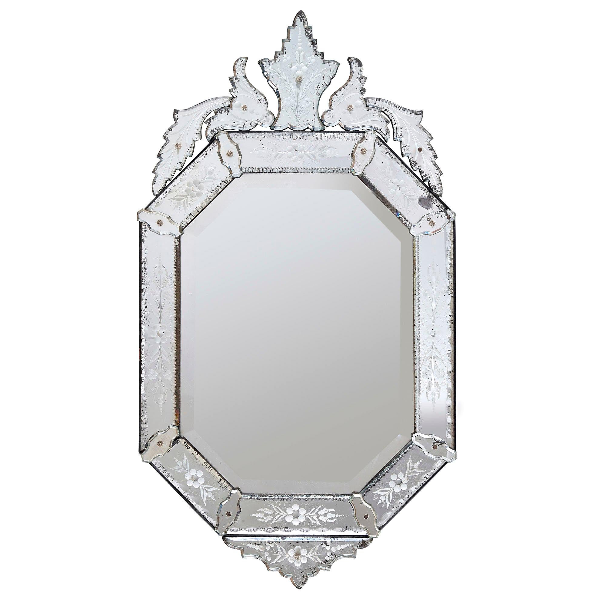 Style Cut Glass Mirror For Sale at 1stDibs