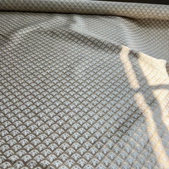 Venetian Fortuny Canestrelli Fabric in Ivory and Silvery Gold, 5.25 Yards