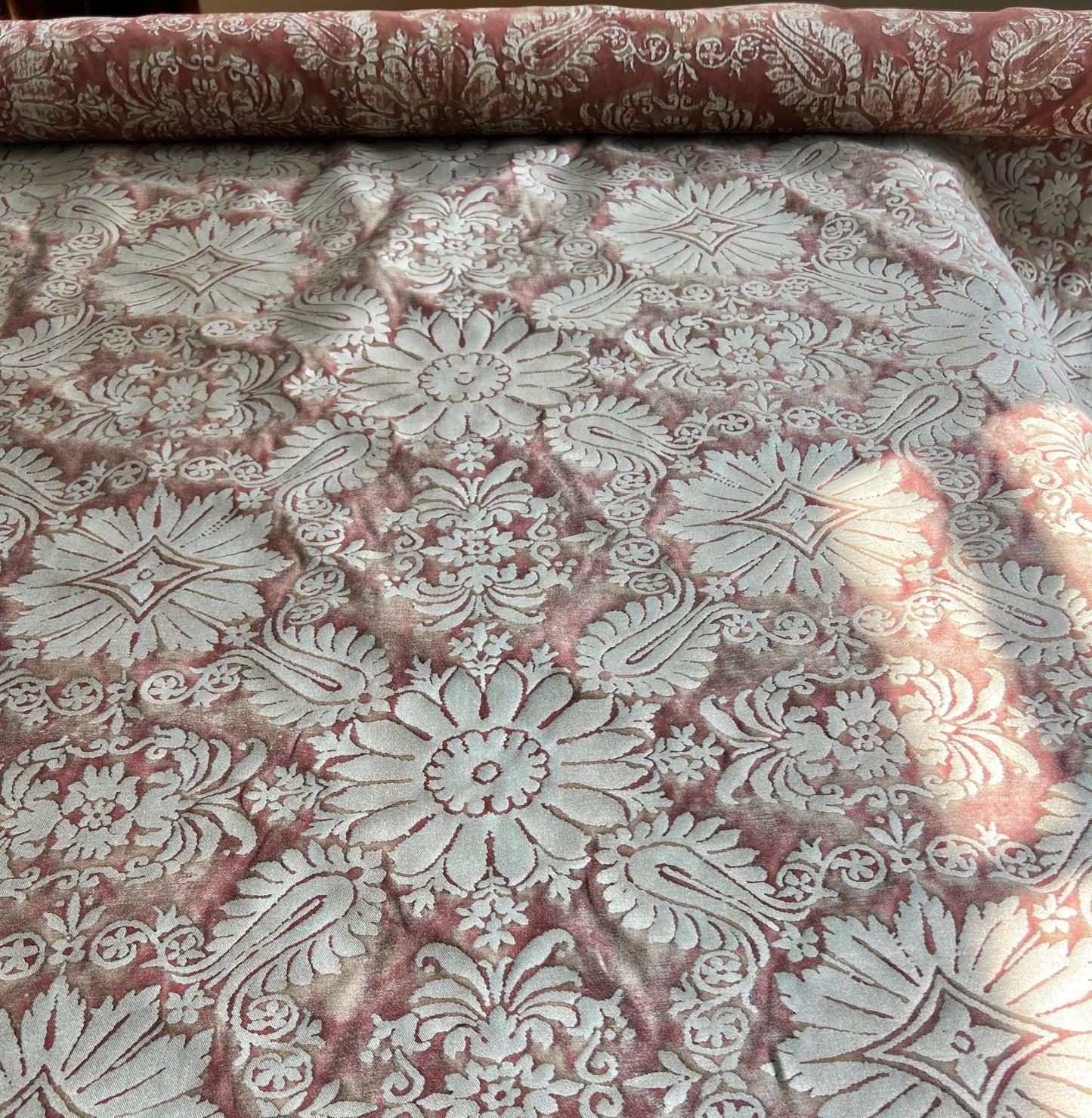 Venetian Fortuny Impero Fabric in Copper and Silvery Gold 1